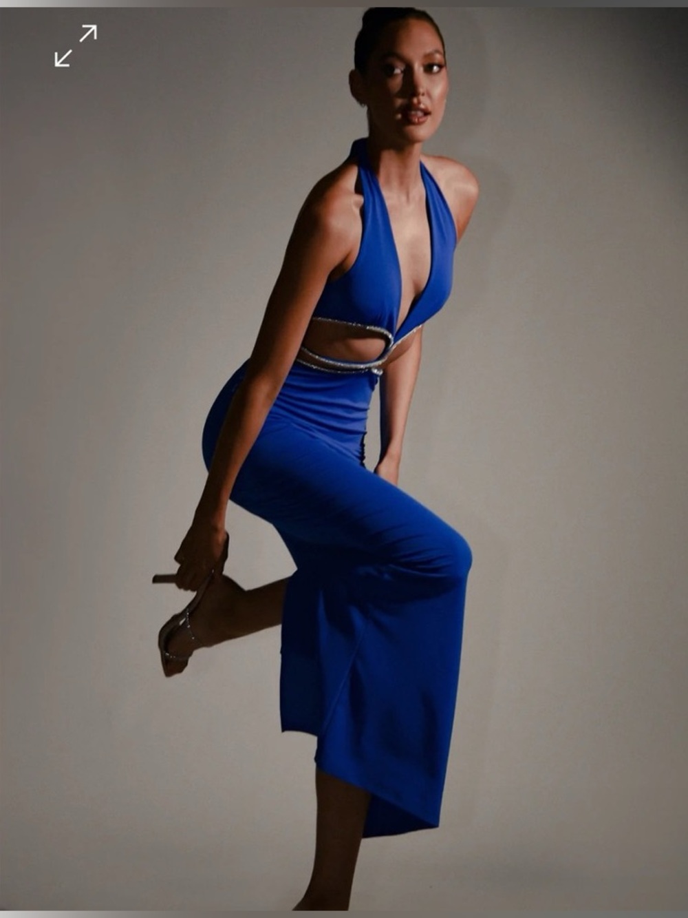 Meshki NICHA Diamante Cut Out Maxi Dress - Cobalt Blue